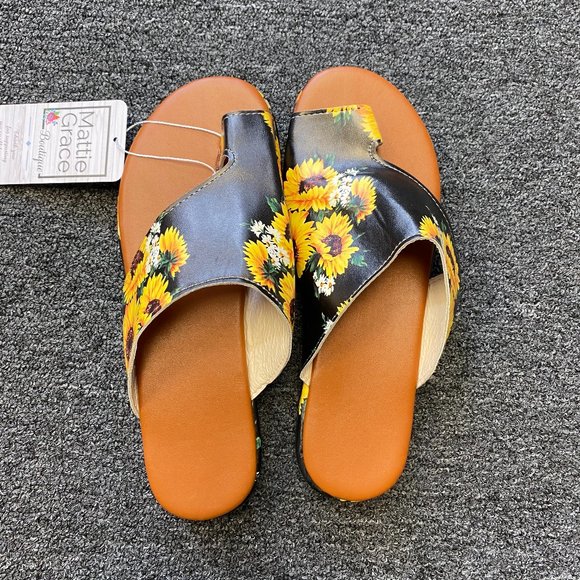 Sunflower Flip Flops - Picture 1 of 3